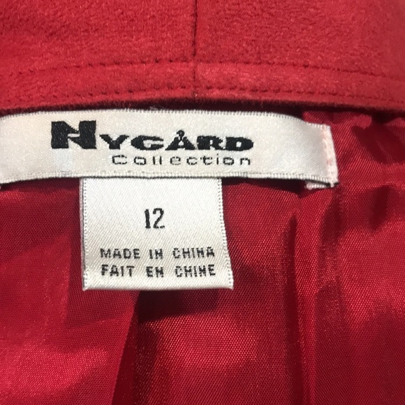 Nygard Red Zipper Front Soft Faux Suede Jacket w/Front Pockets and Wide Lapel-12 - Picture 12 of 16